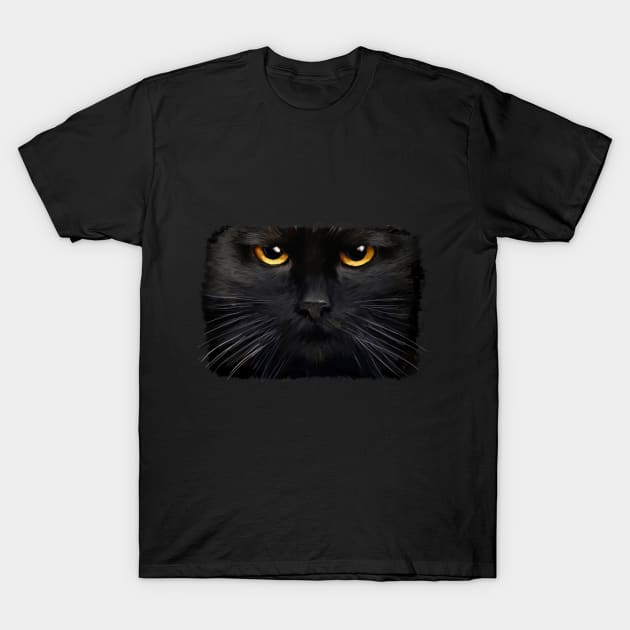 Black Kitty T-Shirt by PeggyNovak